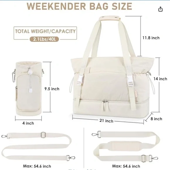 NWT ETRONIK Cream Travel Bag with Durable Design - Picture 8 of 8